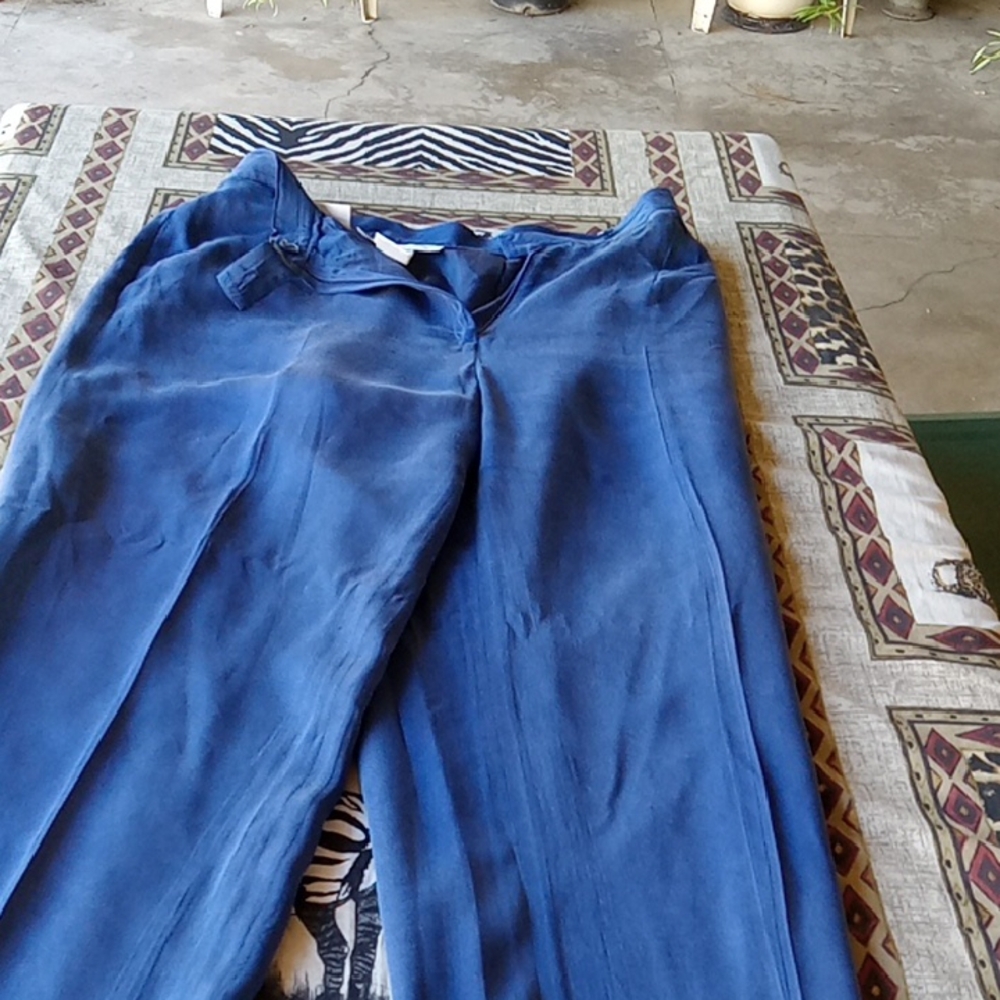 ROYAL BLUE JONES OF NEW YORK SILK PANTS